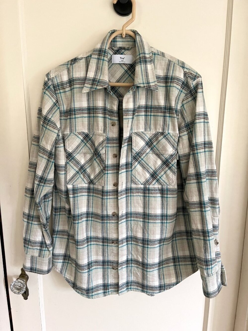 Tna Plaid Oversized Plaid Button-Up_Size 2XS